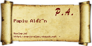 Papiu Alán névjegykártya